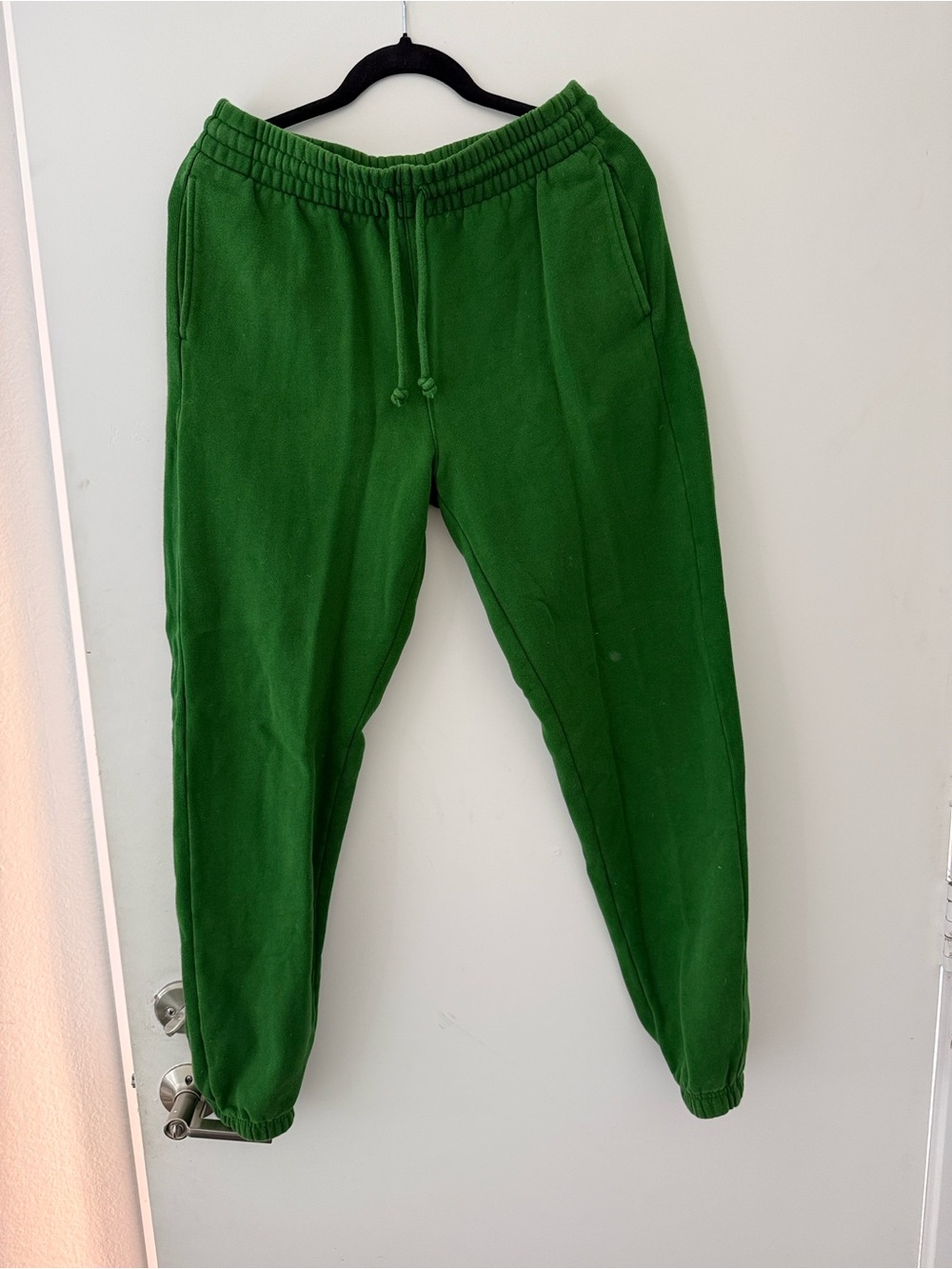 Aritzia TNA Cozy Fleece Boyfriend Sweatpants in Bright Green